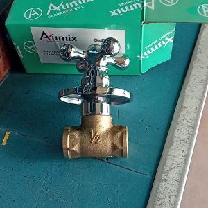 Brass Stop Valve in Green Packaging