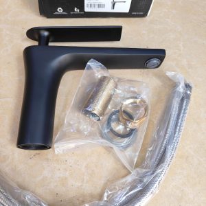 Black Basin Tap and Waste Kit