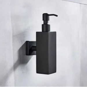 Black Wall-Mounted Soap Dispenser
