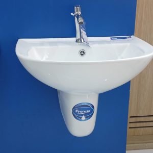 Wall-Mounted White Wash Basin