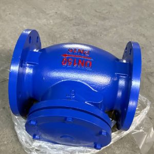 Blue Flanged Valve with Inspection Cover