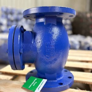 Blue Flanged Inline Valve