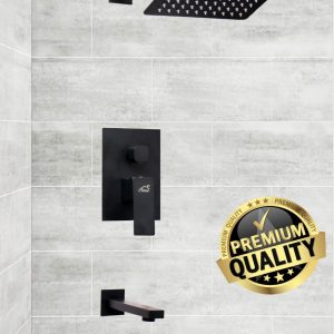 Black Concealed Square Shower Set