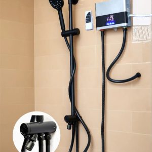Black Shower Set with Rail