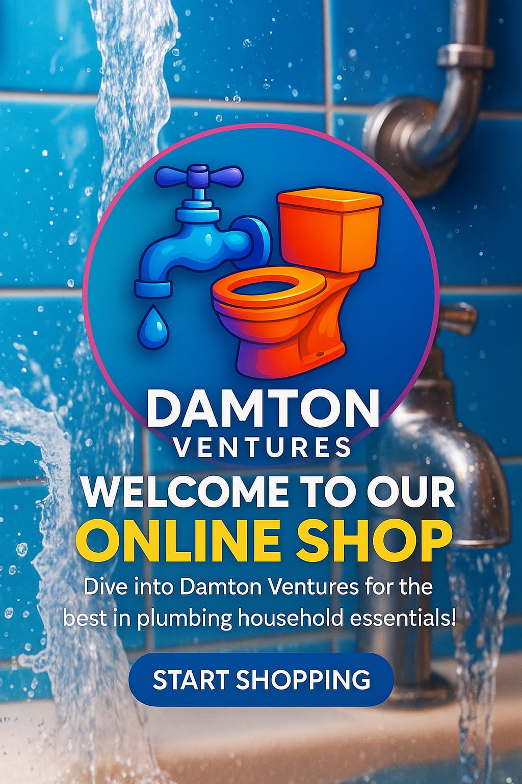 Damton Ventures logo (faucet and toilet)