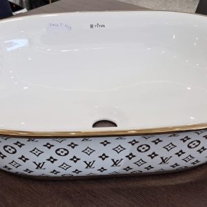 Oval Basin with Geometric Pattern
